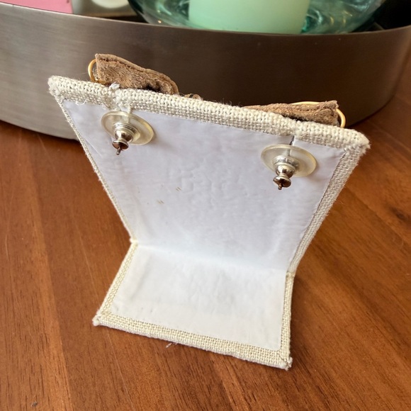 Artisan Leopard Print and Black Crystal Earrings - Picture 6 of 6